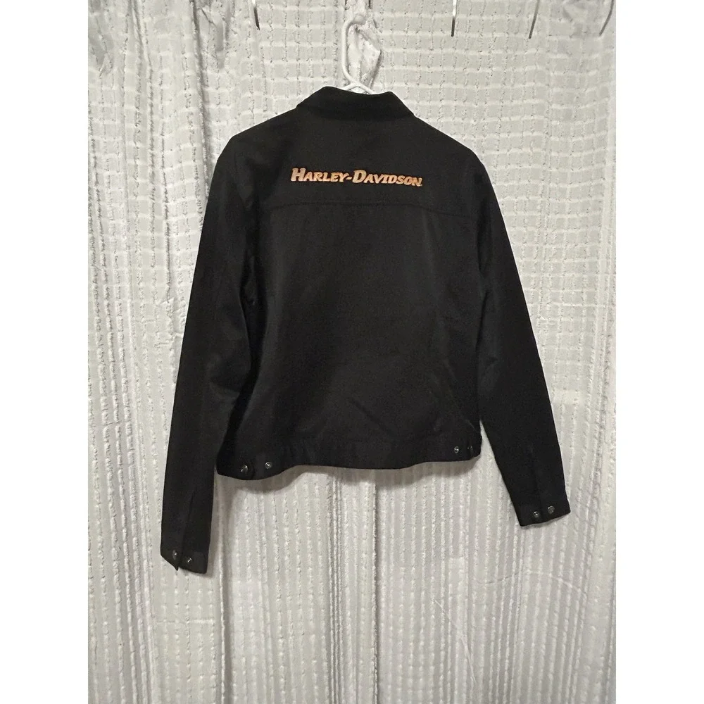 Harley Davidson 6 Snap‎ Button Riding Jacket Women's Size XLarge Black